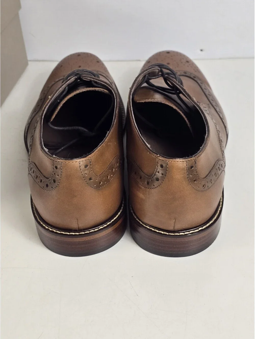 Joseph Abboud Mens Brown Leather Oxford Dress Wingtips Shoes Lace Up Size 13 D